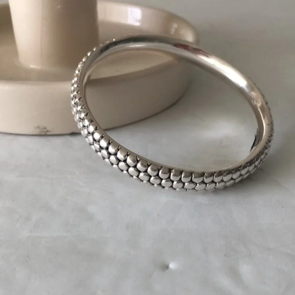 Sterling Silver 925 Popcorn Bangle Electoform Bracelet